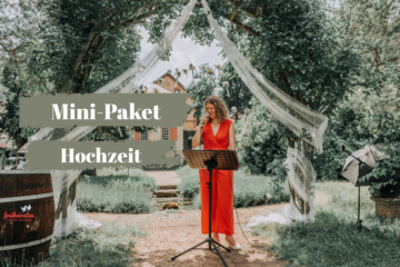 Rednerin Ingrid Rupp mit dem Spruch: Mini-Paket Hochzeitsrede